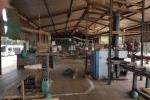 Inside shed
